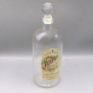 Victoria's Secret Victoria's Bouquet Bath Oil Bottle w/ Stopper, 500ml Empty Vtg